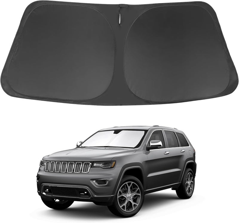 LHFLIVE Windshield Sun Shade Fit for 2011-2021 Jeep Grand Cherokee Accessories (NOT for Grand Cherokee L & Jeep Cherokee) Foldable Window Sunshade - Image 1